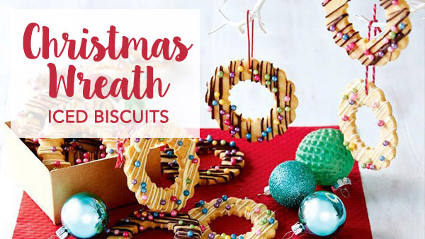 Christmas Wreath Iced Biscuits