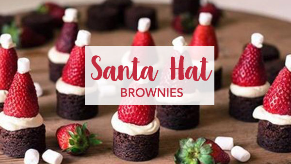 Santa Hat Brownies